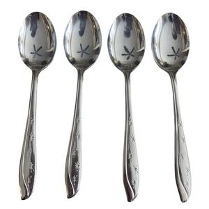 Vtg 4 Koba Stainless Teaspoon Japan Atomic Starburst 5 Stars Mixed MCM Flatware